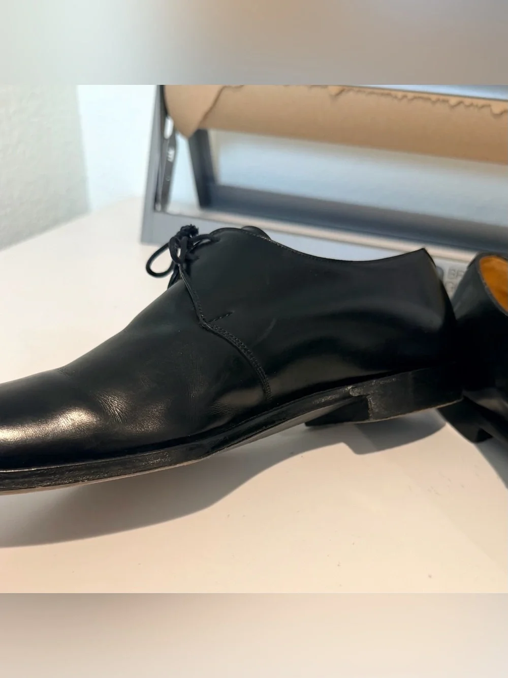 Edward Green Grosvenor Derby Shoes Men Size 8.5 Black Leather